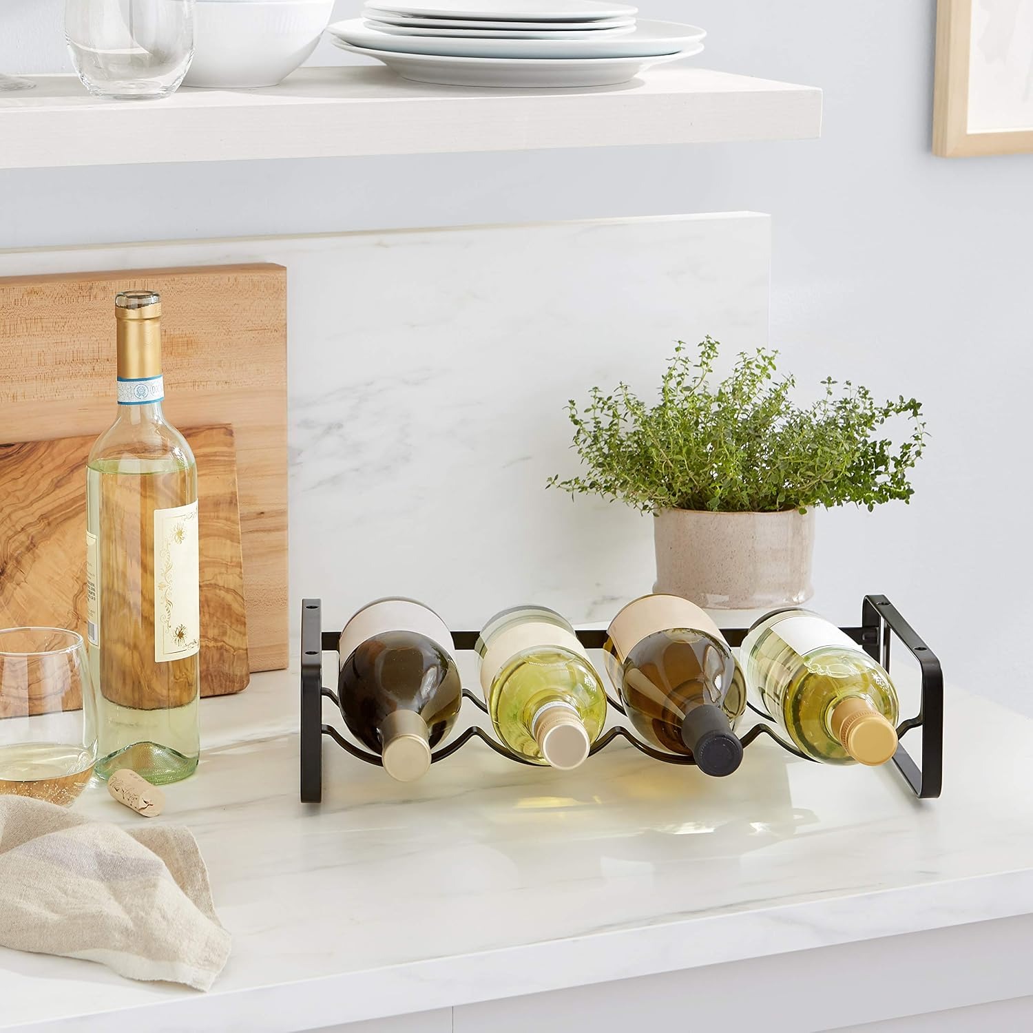 Stackable Metal Wine Rack, 4-Bottle Countertop Holder: image 6
