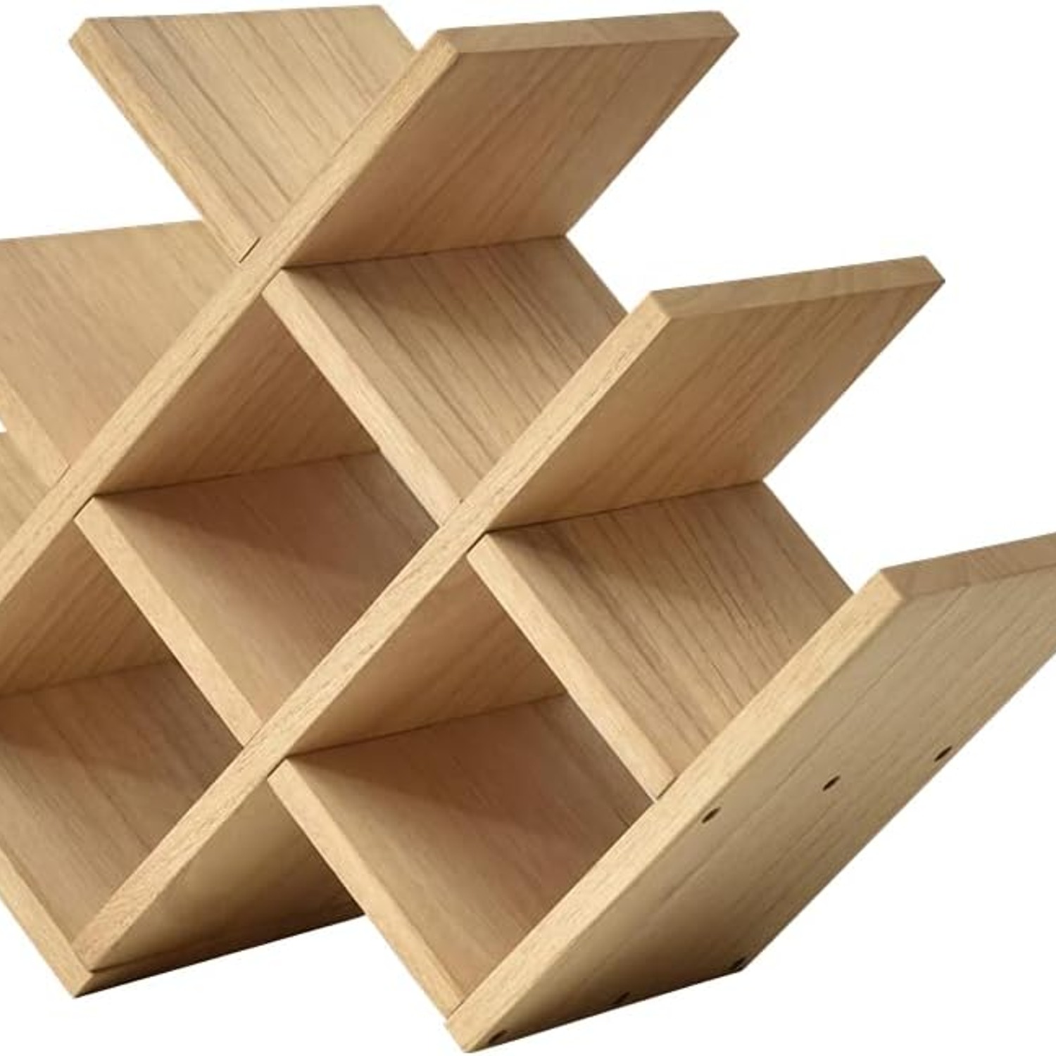 8 Bottle Wooden Wine Rack, 3-Tier Countertop Bottle Holder