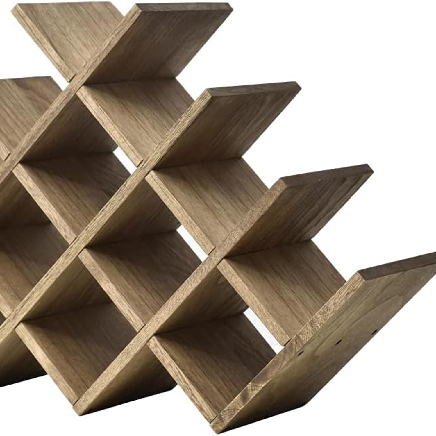 8 Bottle Wooden Wine Rack, 3-Tier Countertop Bottle Holder