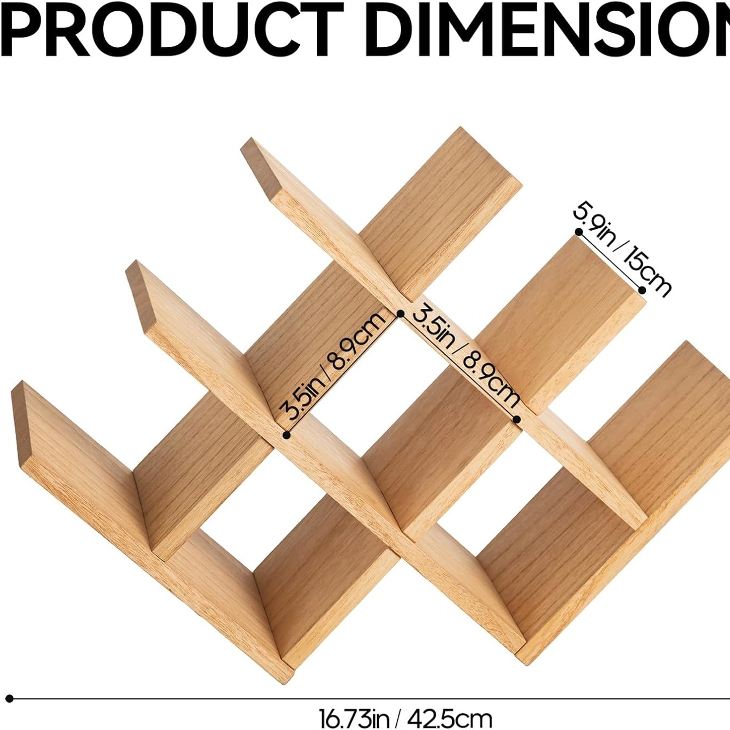 8 Bottle Wooden Wine Rack, 3-Tier Countertop Bottle Holder: image 7