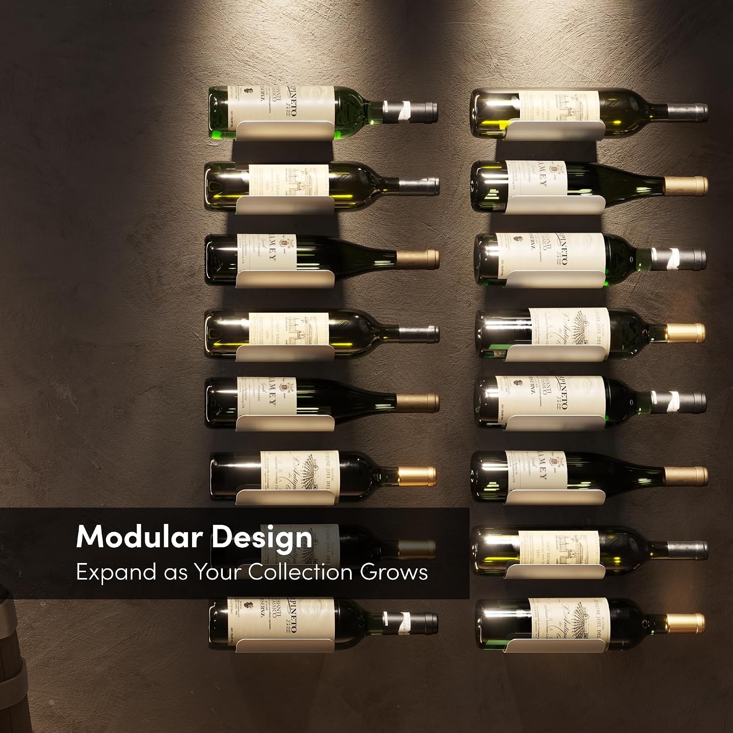 Wall Mounted Wine Bottle Rack (Set of 6, Anodised Aluminum): image 4
