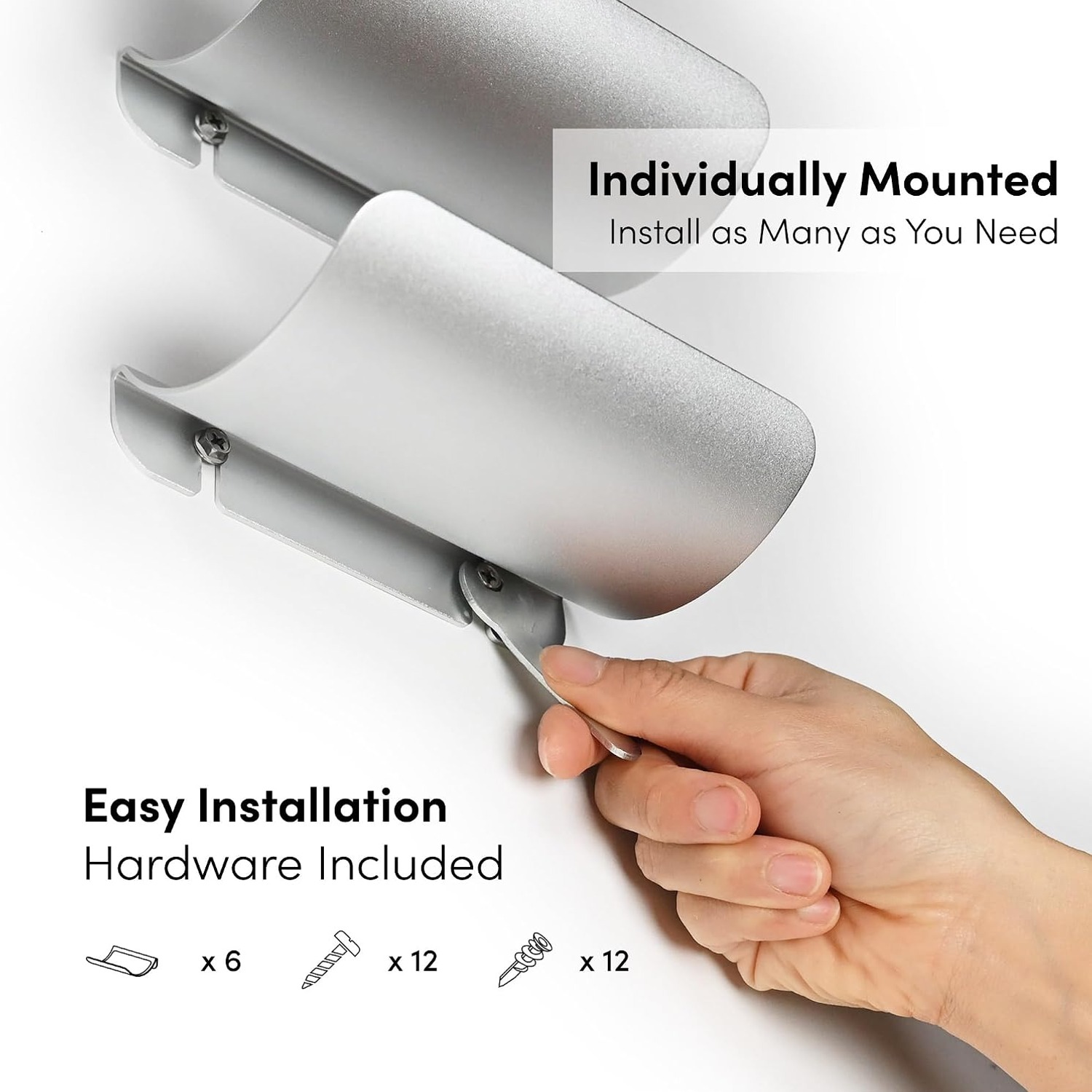 Wall Mounted Wine Bottle Rack (Set of 6, Anodised Aluminum): image 6
