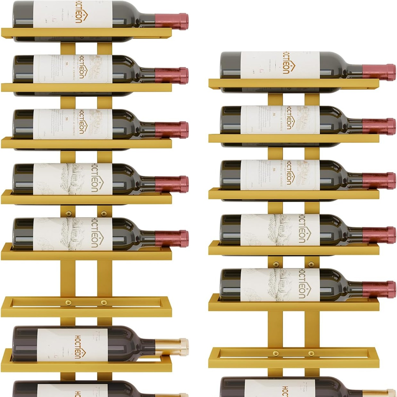 16-Bottle Wall Mounted Wine Rack Set (2 Pack)