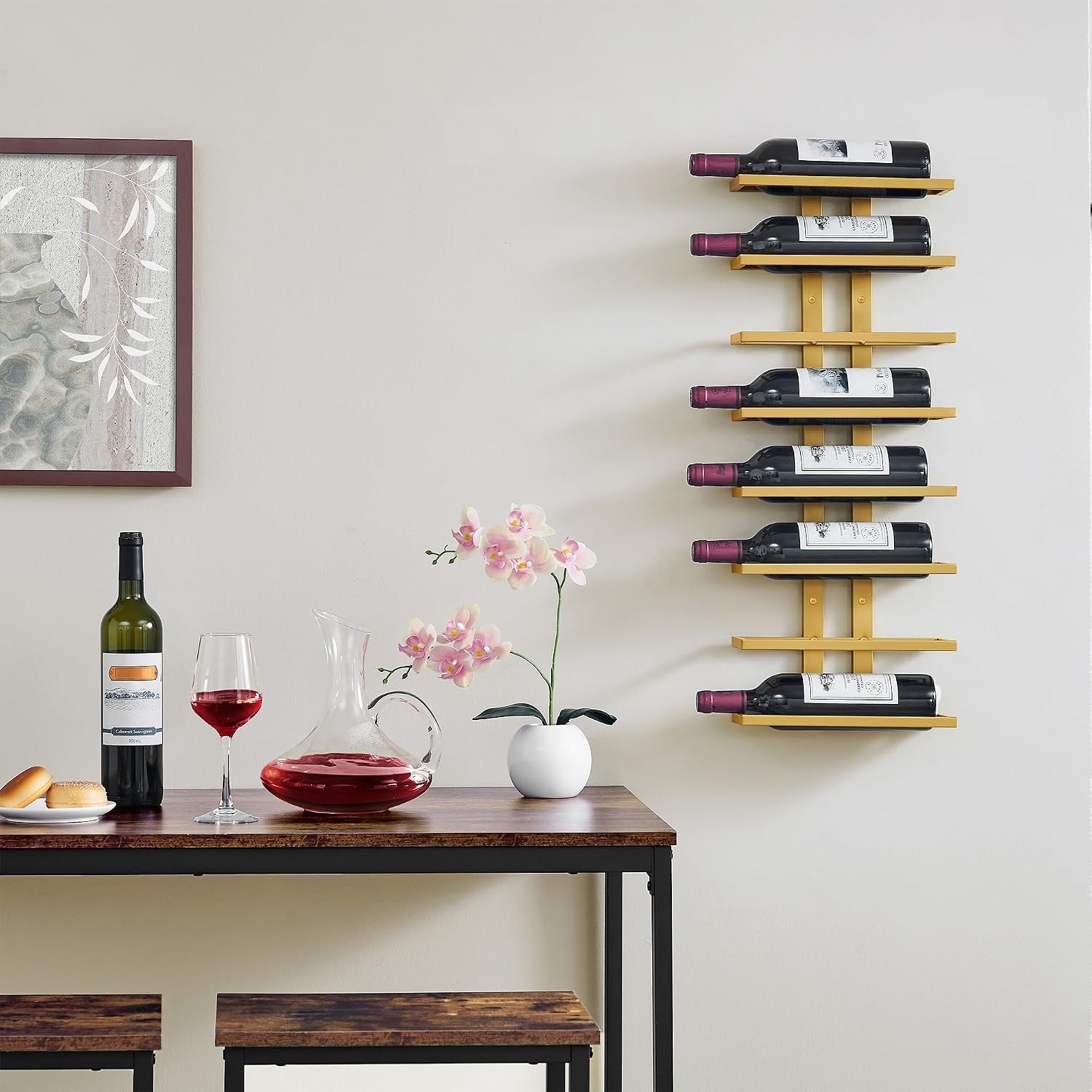 16-Bottle Wall Mounted Wine Rack Set (2 Pack): image 9