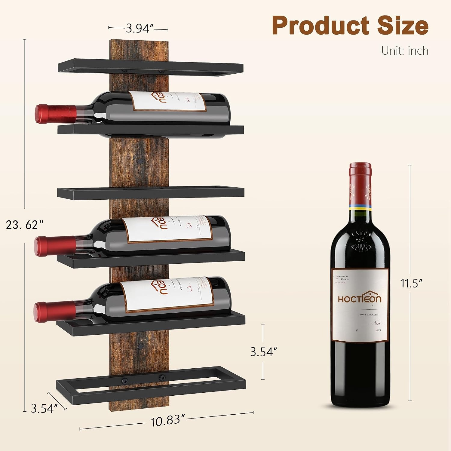 Wall Wine Rack 6 Tier Bottle Display: image 9