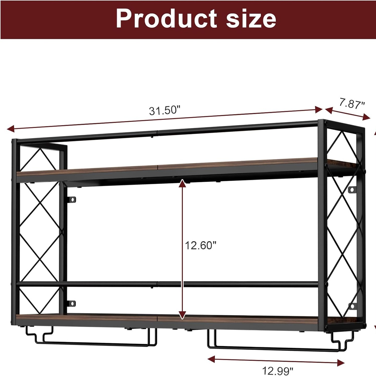 Wall Wine Rack with Glass Holder