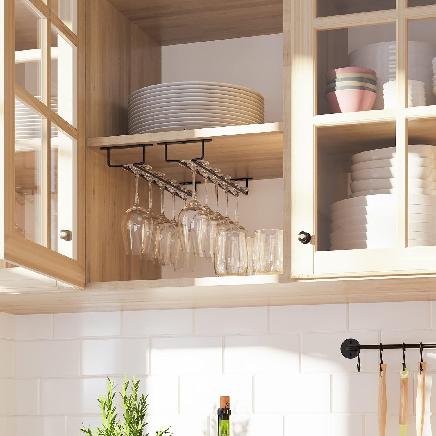 Large Stemware Rack, Set of 2 Under Cabinet Wine Glass Holders: image 3