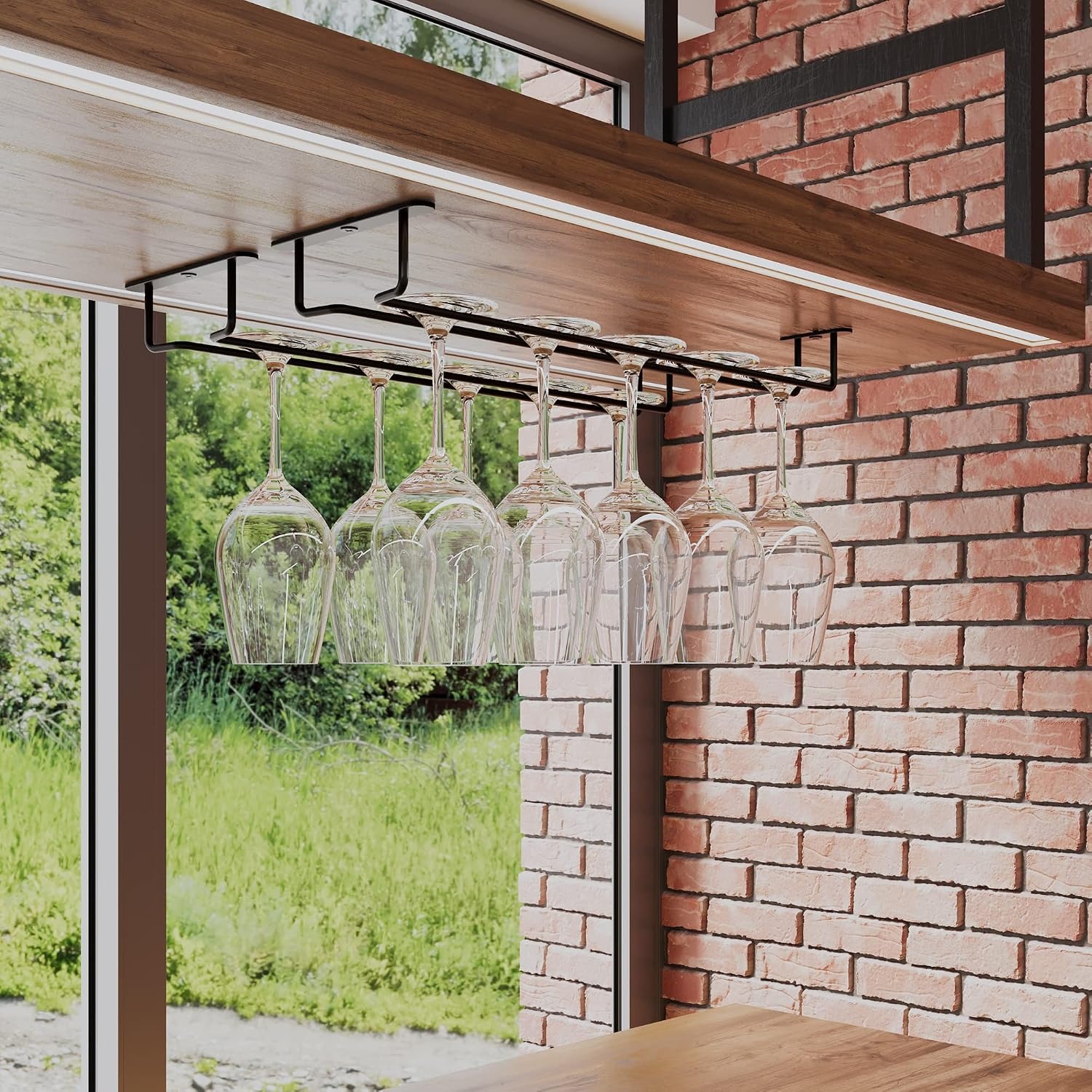 Large Stemware Rack, Set of 2 Under Cabinet Wine Glass Holders: image 4