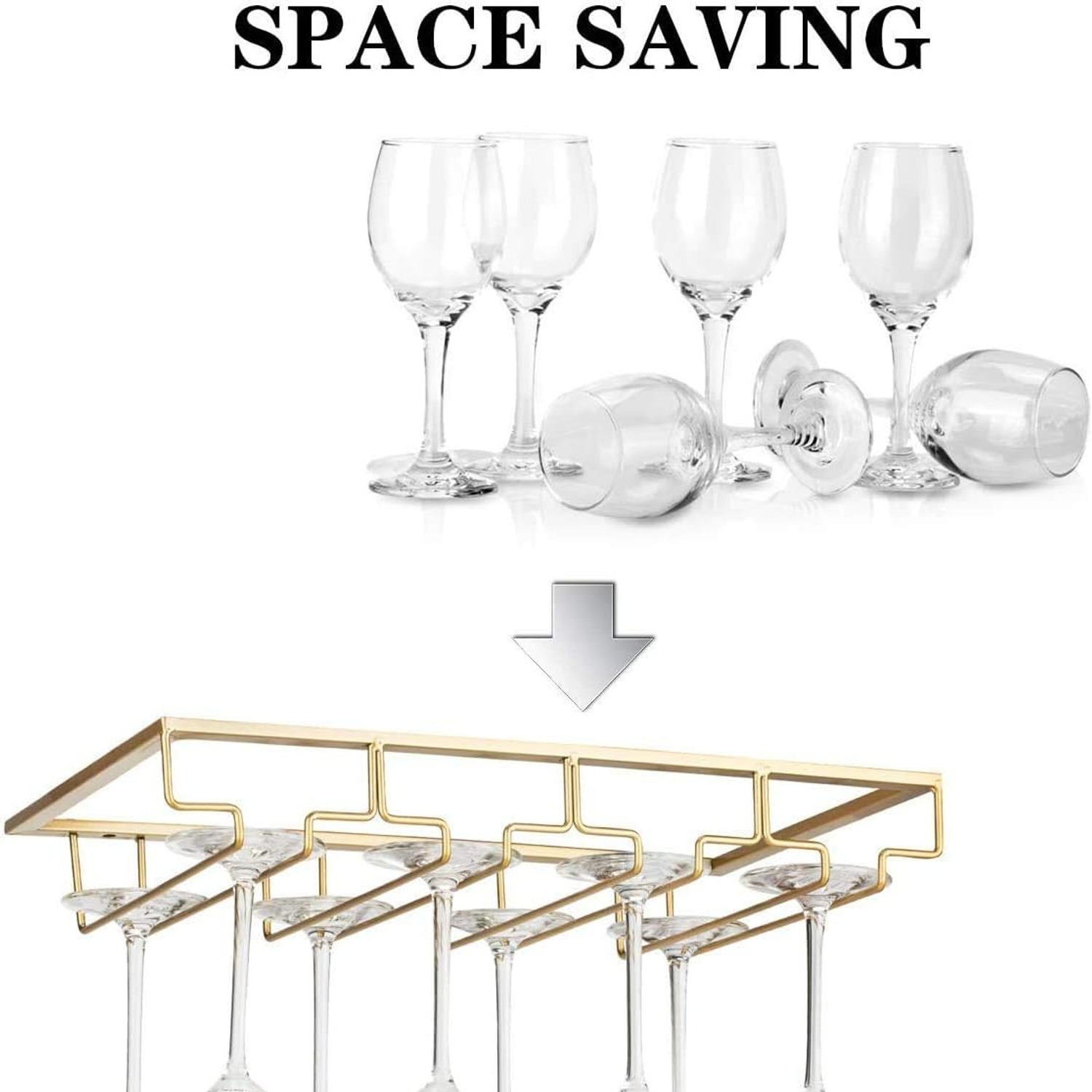 Under Cabinet Wine Glass Rack 2 Pack