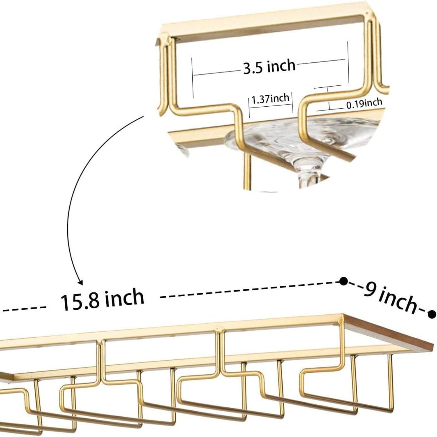 Under Cabinet Wine Glass Rack 2 Pack