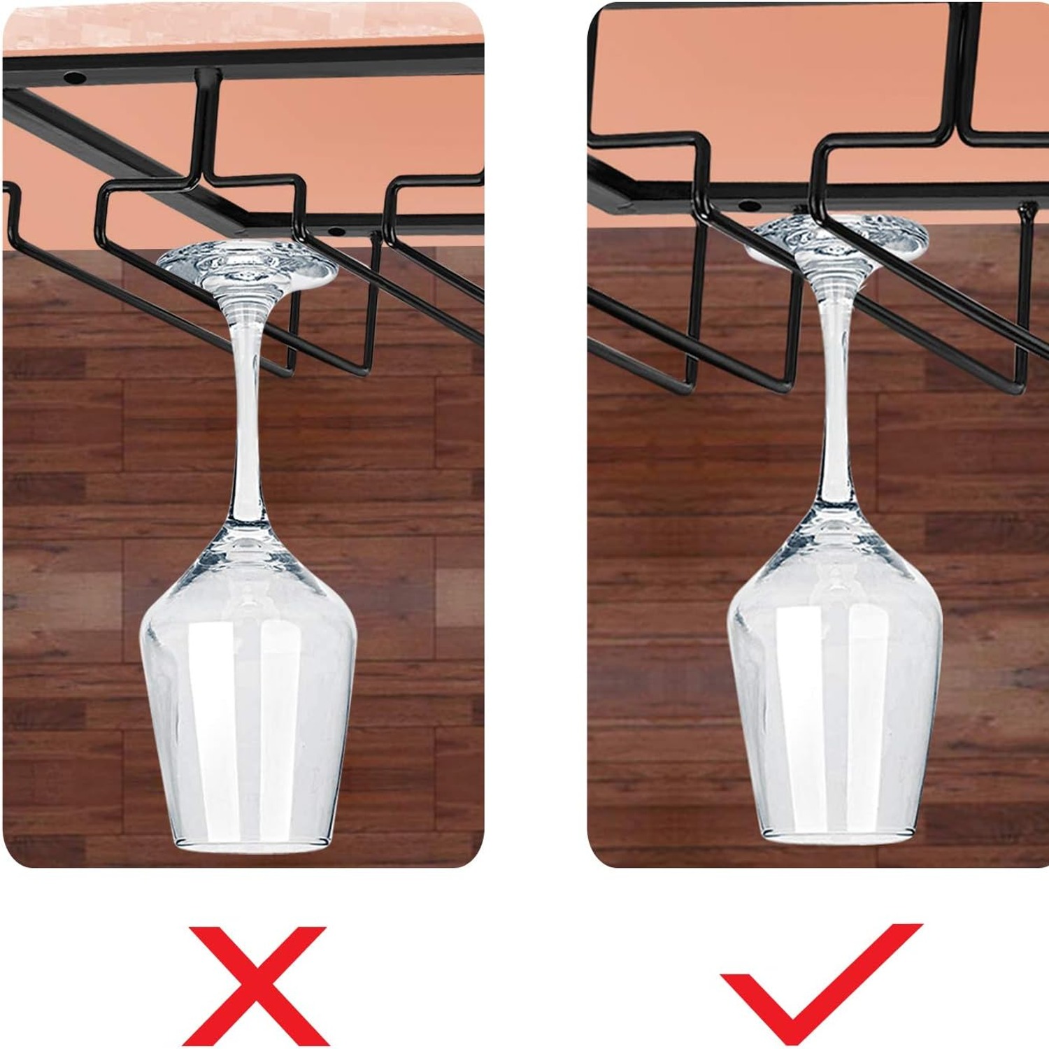 4 Row Under Cabinet Wine Glass Rack: image 6